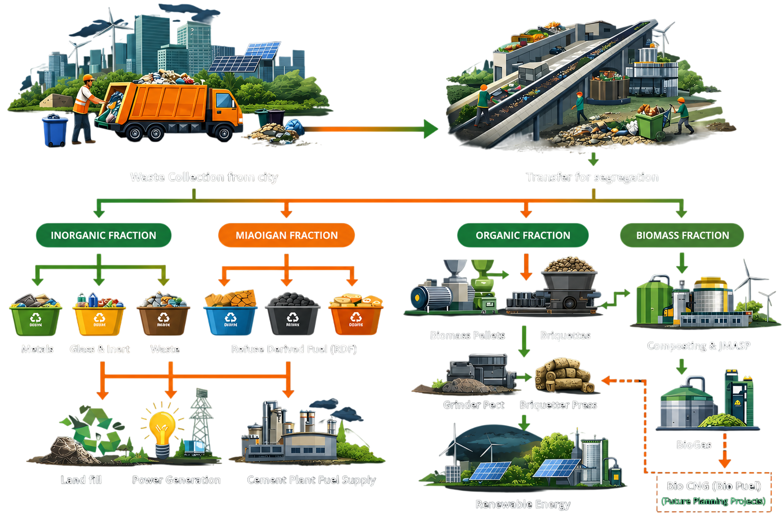 OJAS BIOFUEL Circular Economy Process Dark